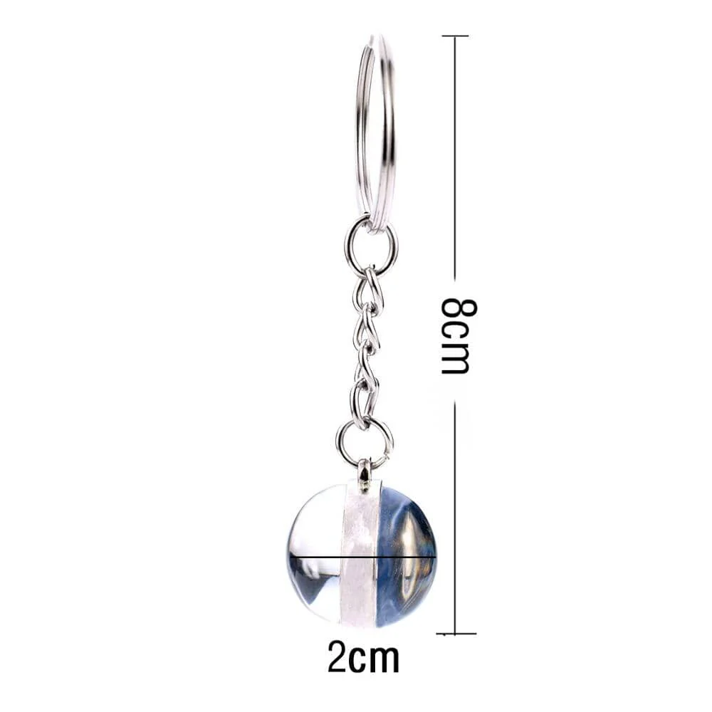 Cute Dog Double Side Glass Ball Keychain - Image 32