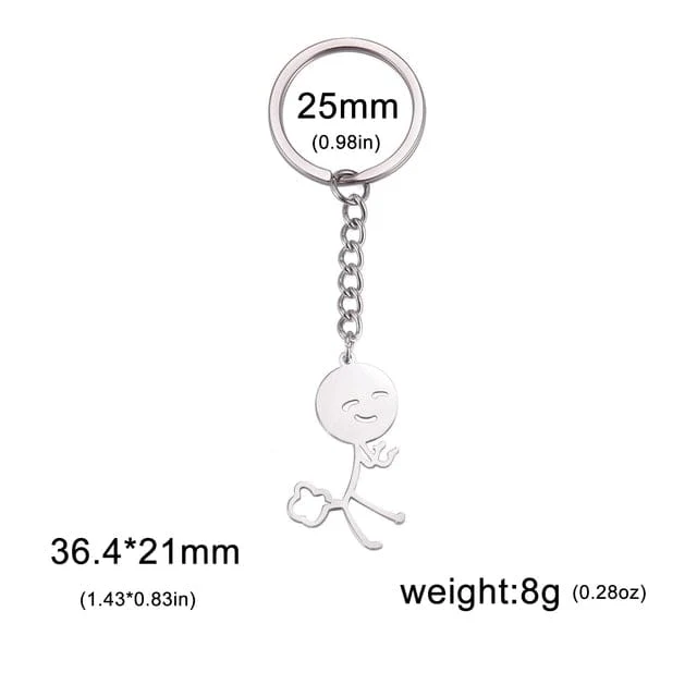 Cute Trend Finger Stickman Keychain - Image 13