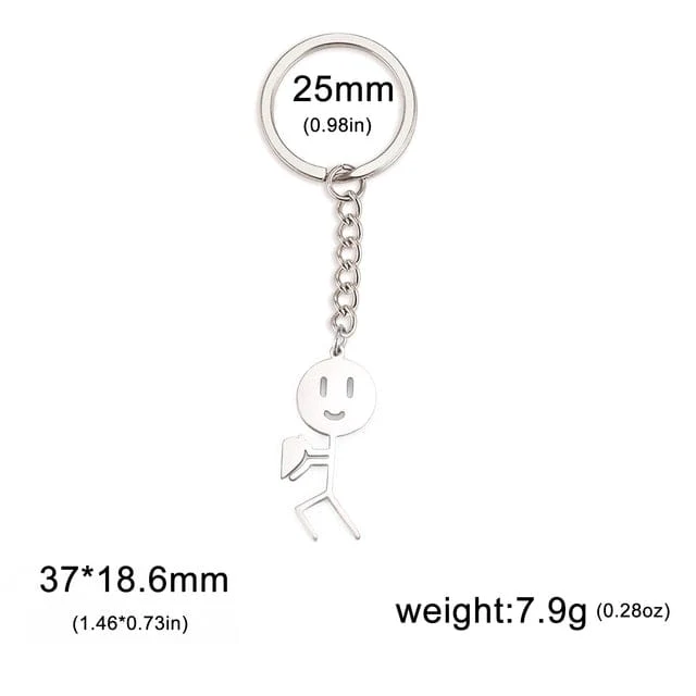 Cute Trend Finger Stickman Keychain - Image 4