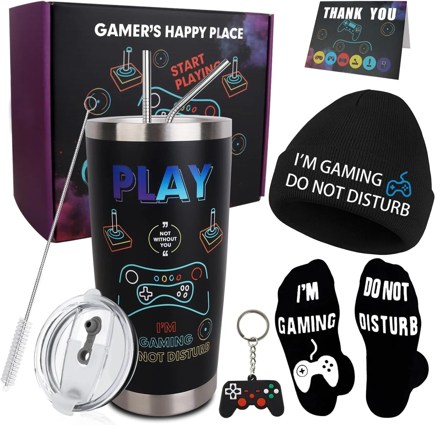 Dad Gifts, 8PCS Fathers Day Gift Includes 20Oz Tumbler with Lid Straw Brush Socks Bracelet Key Chain Thanks Card Gift Box, Best Dad Ever Gifts from Daughter Son Kids for Christmas Birthday - Image 9