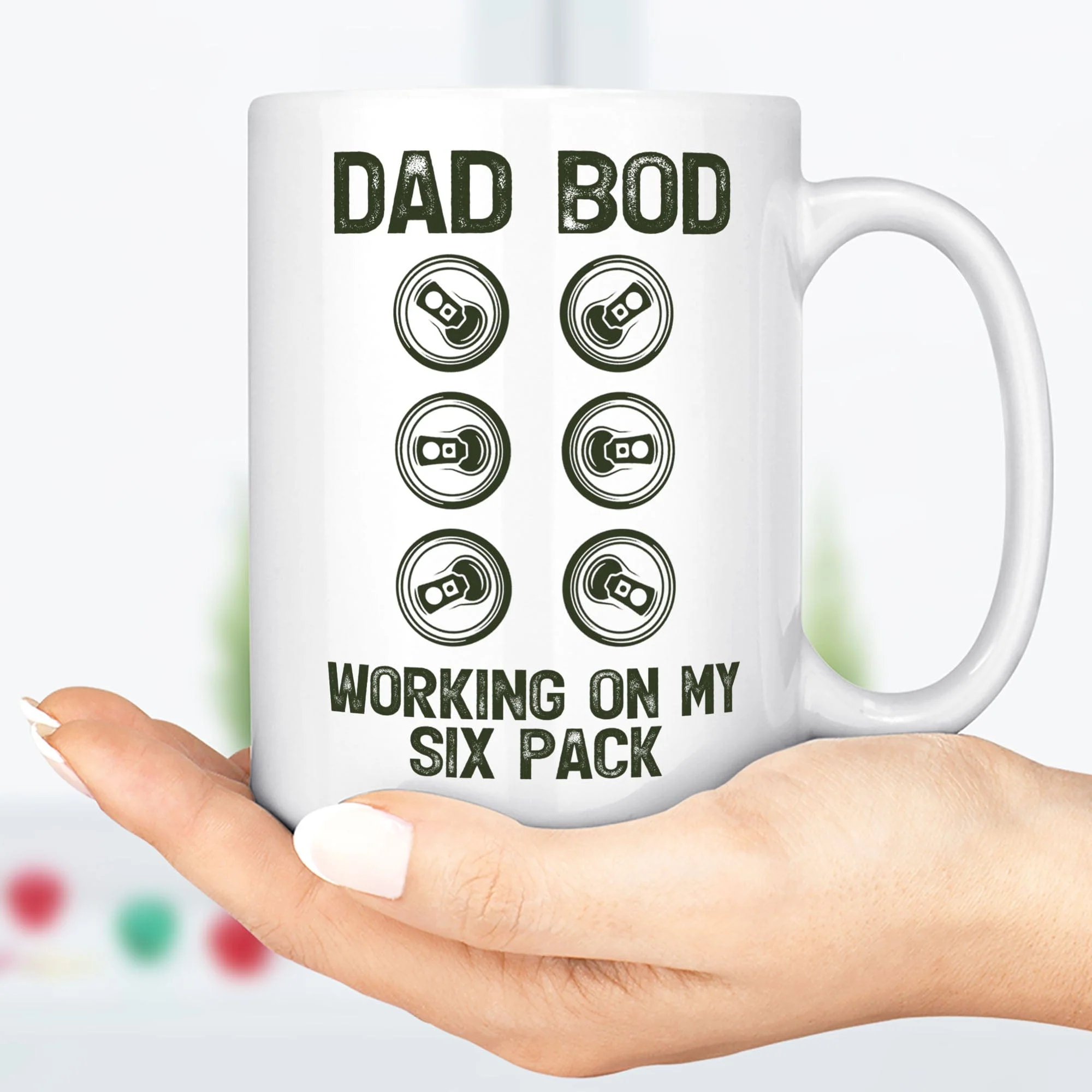 Daddy Bear Dad Bod Working On My Six Pack Personalized Custom Family Mug C322 - Image 3