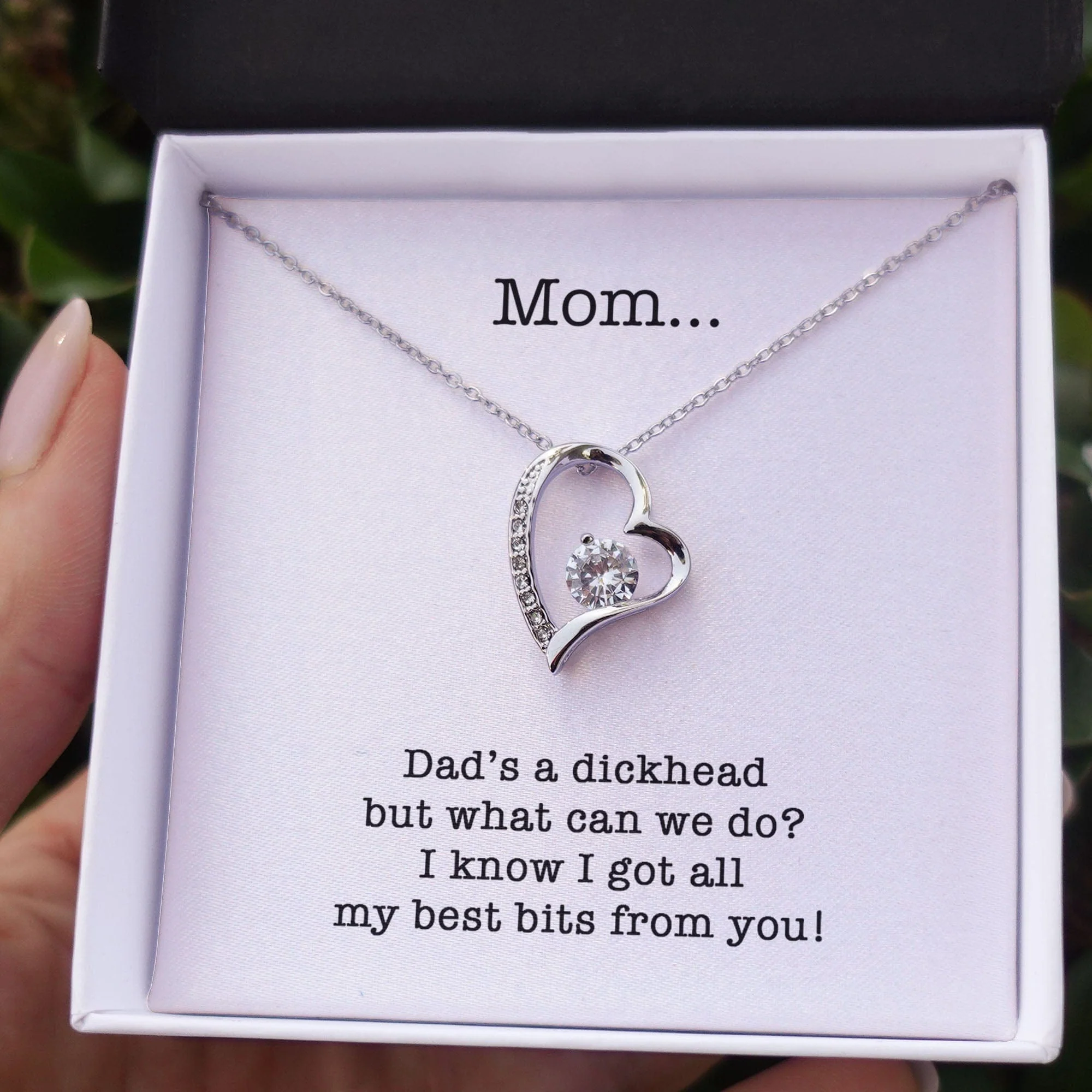 Dad's A Dickhead Personalized Funny Single Mom Message Card Necklace C268 - Image 4