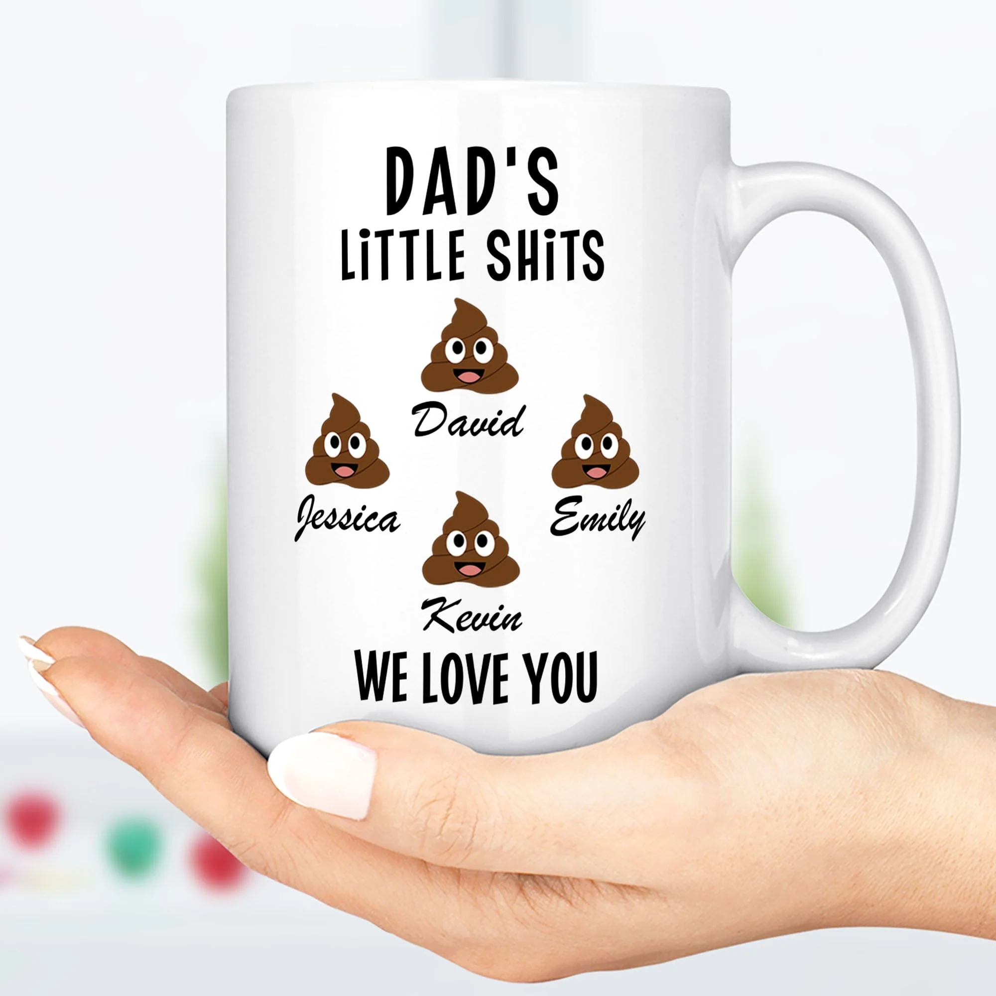 Dad's Little Shits Custom Family Mug