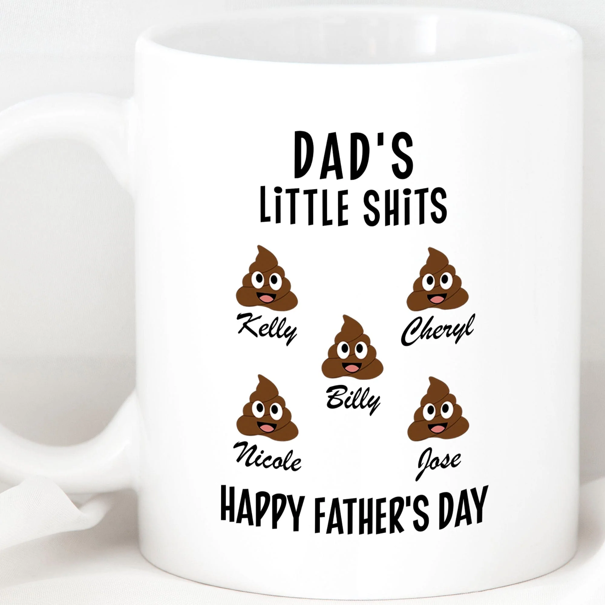 Dad's Little Shits Custom Family Mug - Image 2