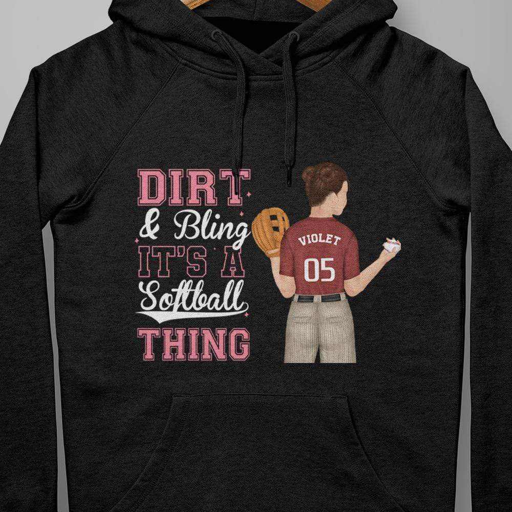 Dirt And Bling It's Softball Thing Softball Girl Shirt - Image 2