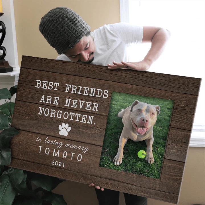 Best Friends Are Never Forgotten Dog Print Canvas DA199 891543 - Image 3