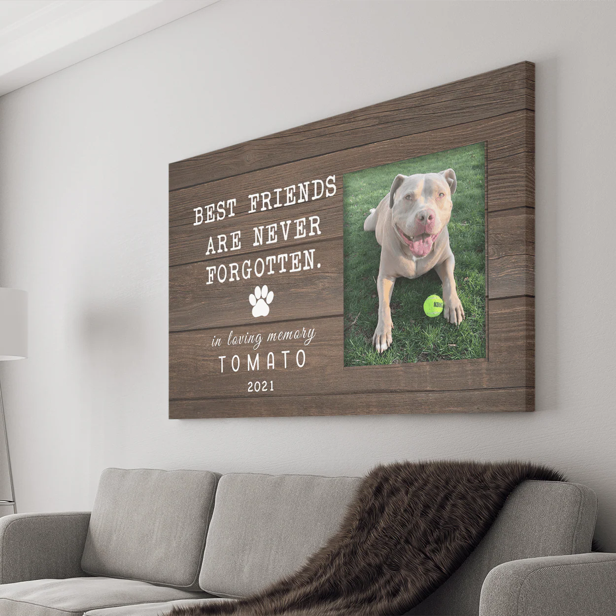 Best Friends Are Never Forgotten Dog Print Canvas DA199 891543 - Image 5