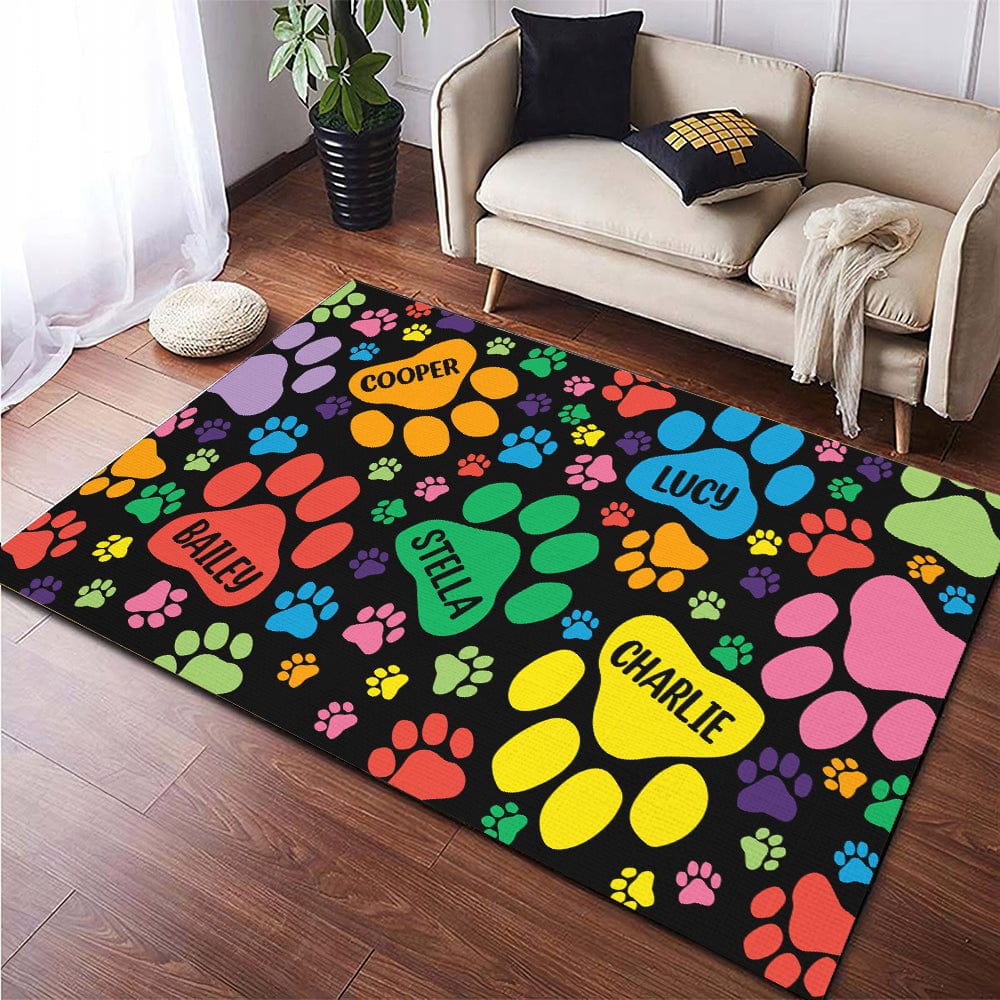 Dog Bones and Paws Rug Personalized Gift DA199 890021