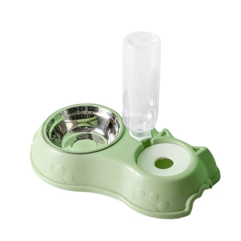 Dog Cat Feeder Bowl With Water Bottle Automatic Drinking - Image 6