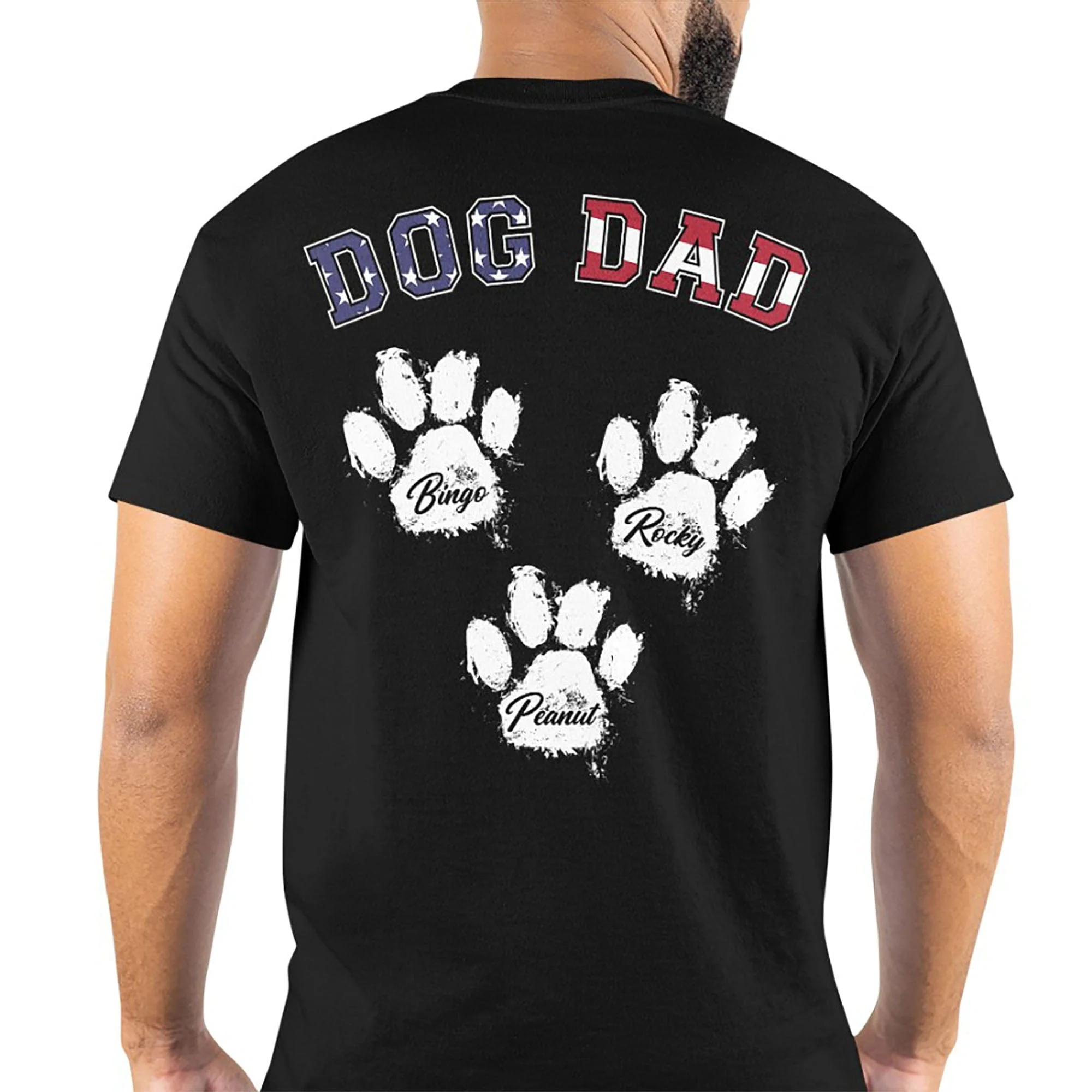 Dog Dad Dog Mom Personalized Custom Dog Backside Shirt C410