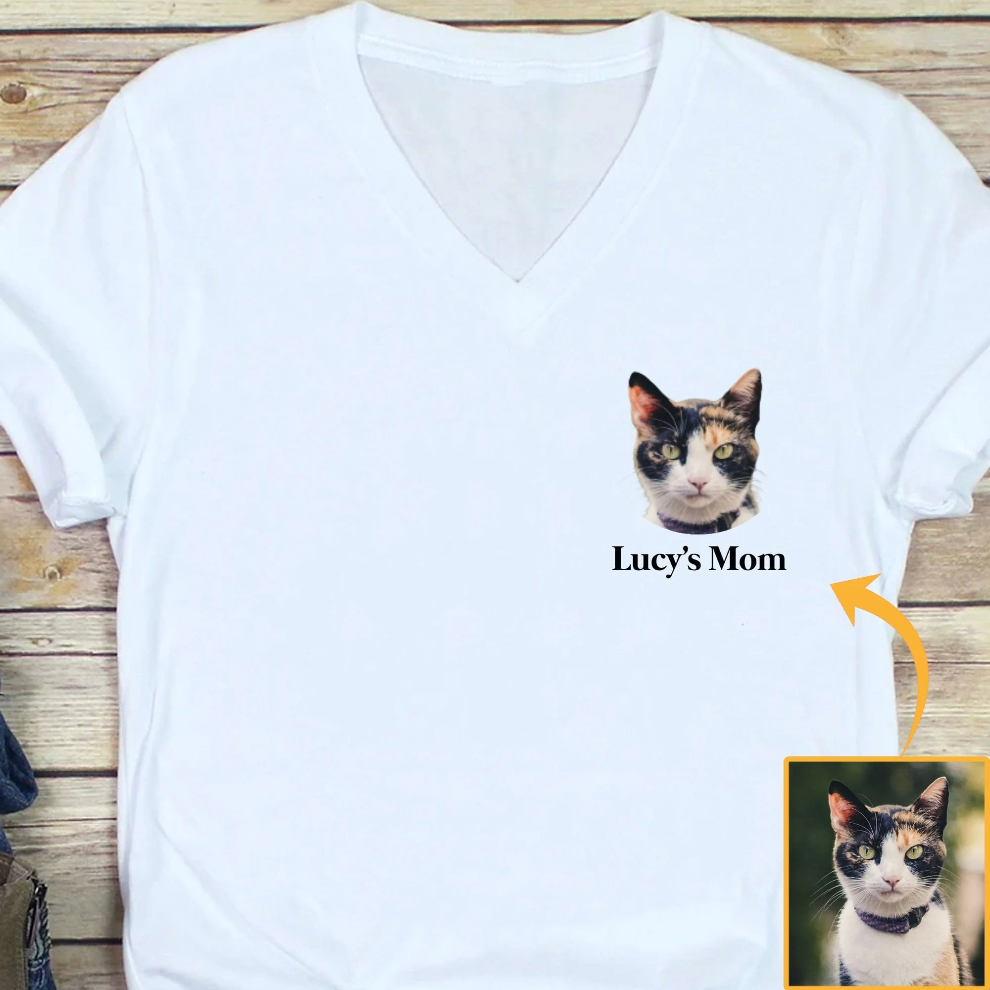 Dog Dad Dog Mom Personalized Custom Photo Dog Head Shirt C551 - Image 5