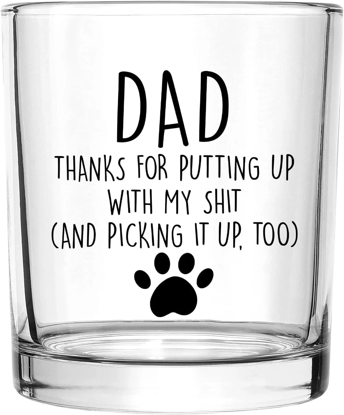 Dog Lover Gifts, Funny Dog Dad Old Fashioned Glass, Funny Father’S Day Christmas Birthday Gifts for Dog Father Dog Lover Dad Husband Men from Daughter Son Wife, 10Oz Dad Whiskey Glass