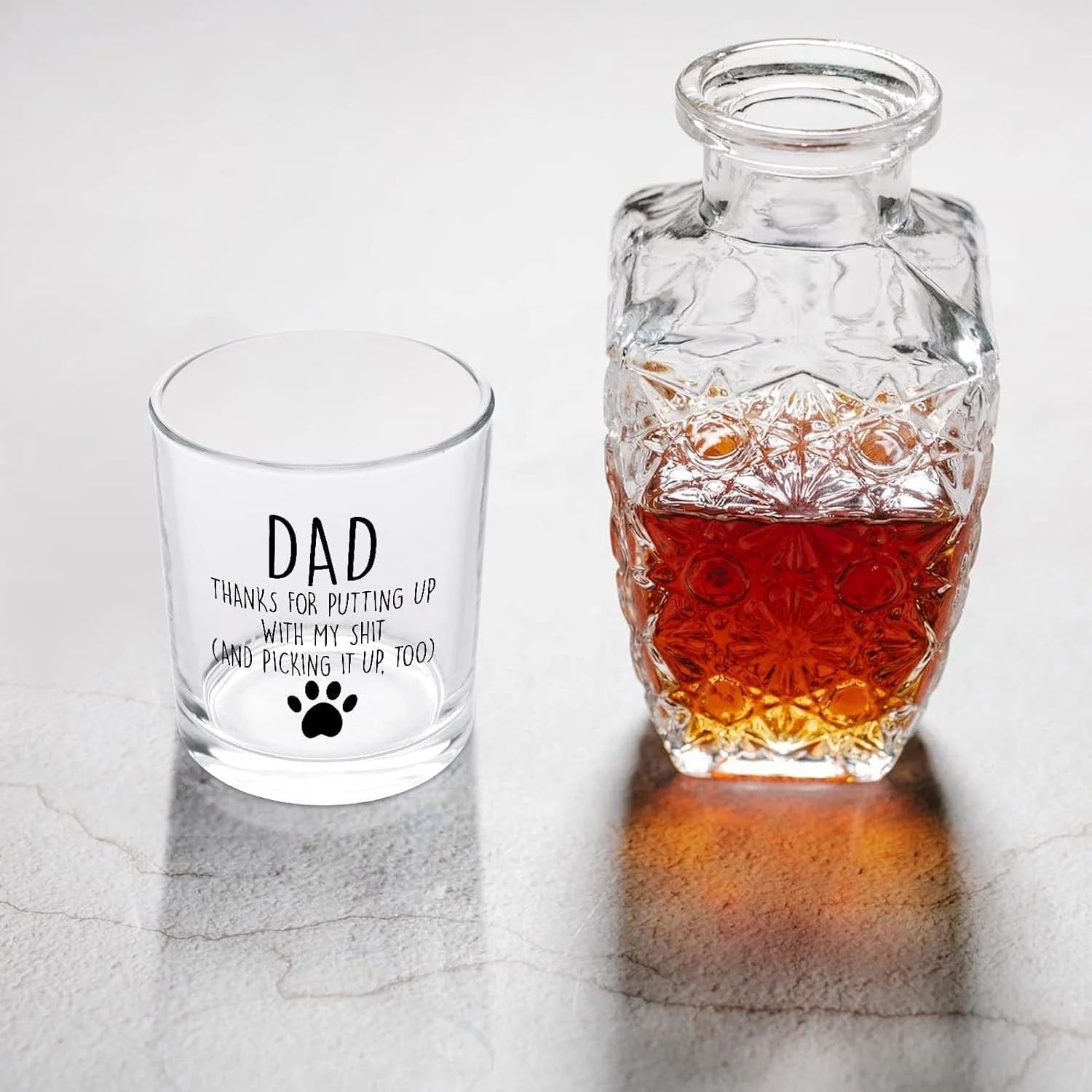 Dog Lover Gifts, Funny Dog Dad Old Fashioned Glass, Funny Father’S Day Christmas Birthday Gifts for Dog Father Dog Lover Dad Husband Men from Daughter Son Wife, 10Oz Dad Whiskey Glass - Image 3