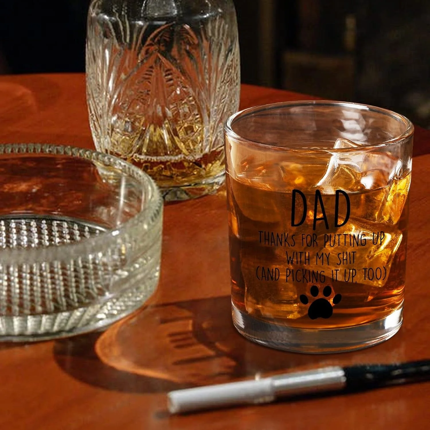 Dog Lover Gifts, Funny Dog Dad Old Fashioned Glass, Funny Father’S Day Christmas Birthday Gifts for Dog Father Dog Lover Dad Husband Men from Daughter Son Wife, 10Oz Dad Whiskey Glass - Image 7