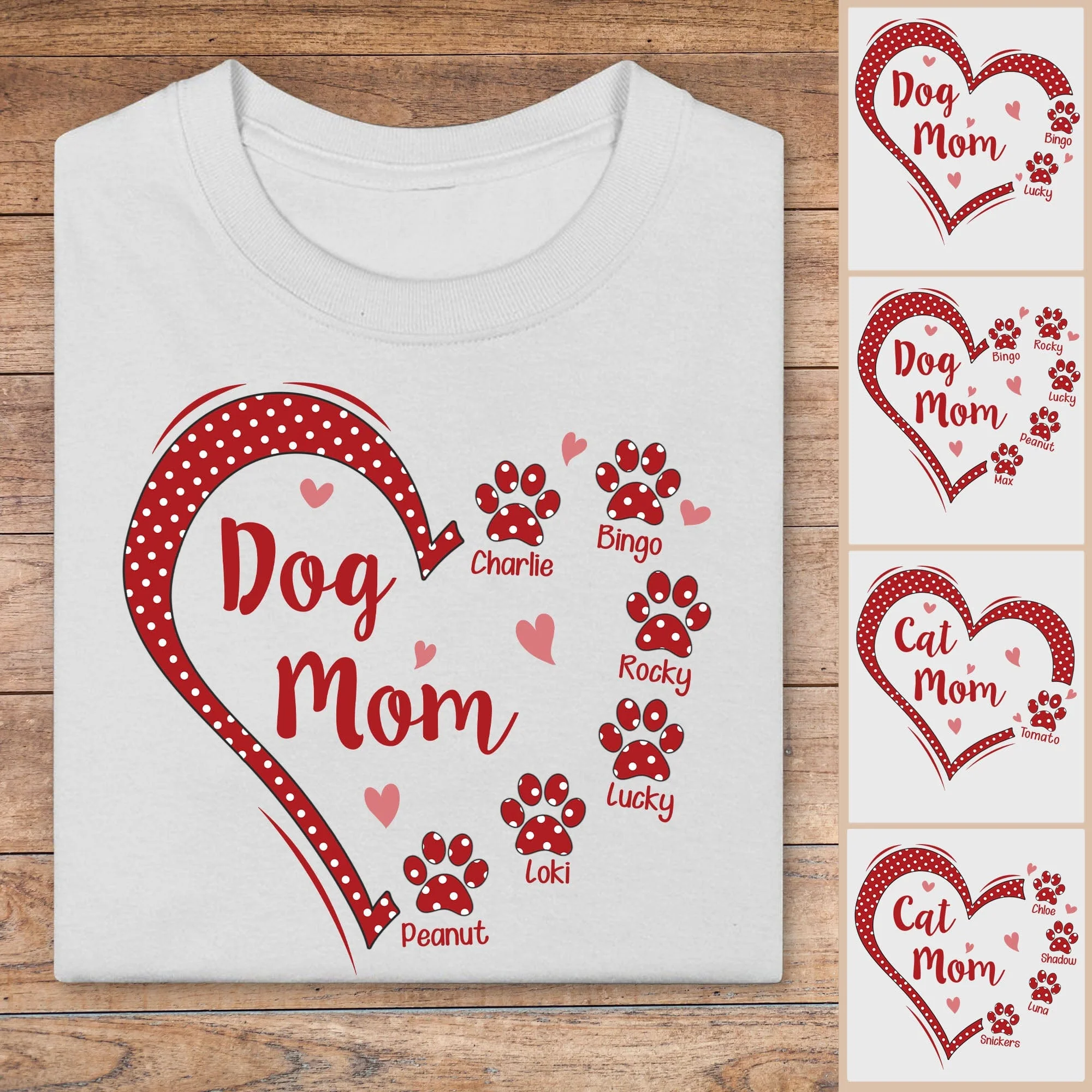 Dog Mom Cat Mom Personalized Custom Dog Cat Shirt C550V2