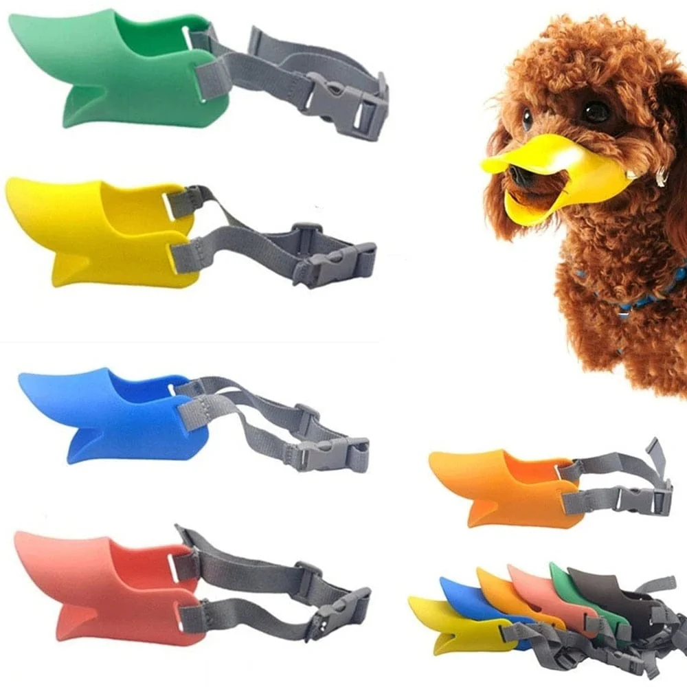 Dog Muzzle Silicone Duck Muzzle Mask for Pet Anti Bite Stop Barking