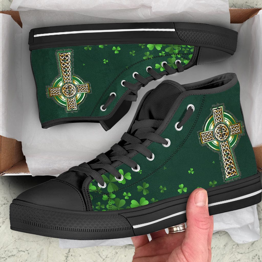 Shamrocks Vancouver High Top Sneakers, St Patrick's Day Shoes, HN590