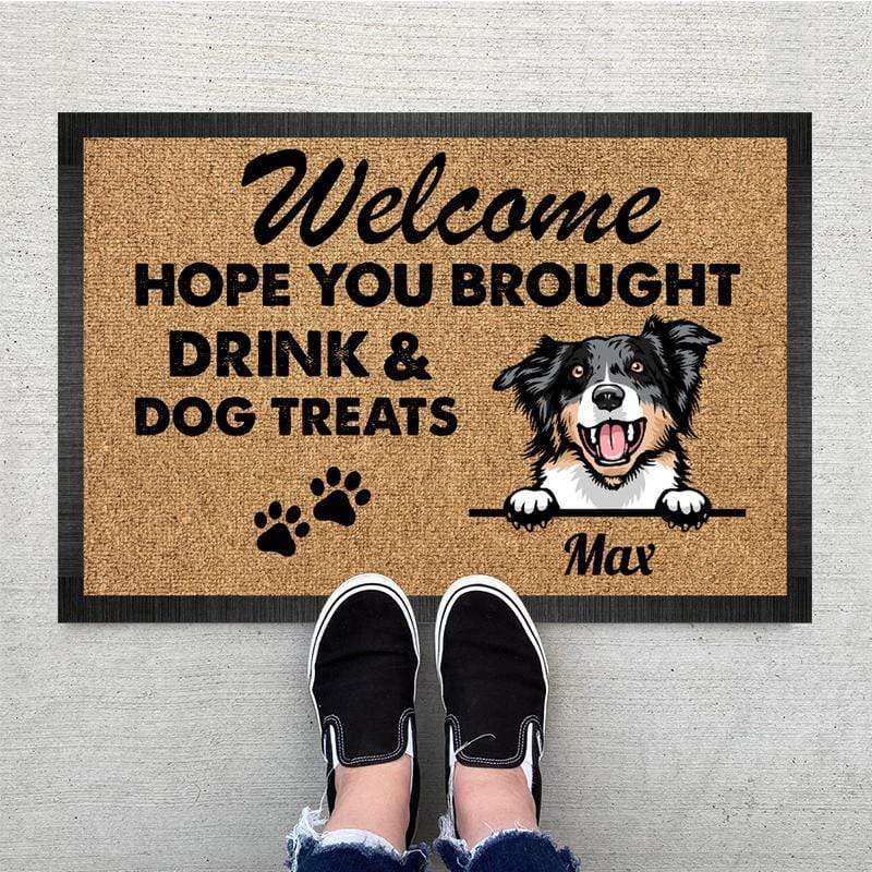 Welcome Hope you brought dog treats Pawprints Doormat, HN590 - Image 2