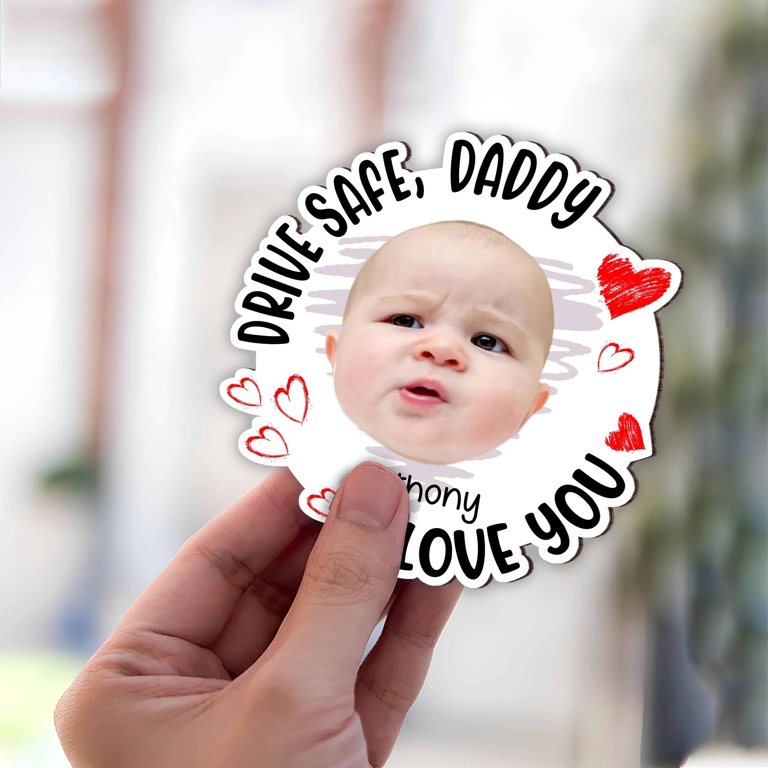 Drive Safe, Daddy Fun Kid Faces - Personalized Photo Car Visor Clip CH07 895910 - Image 4