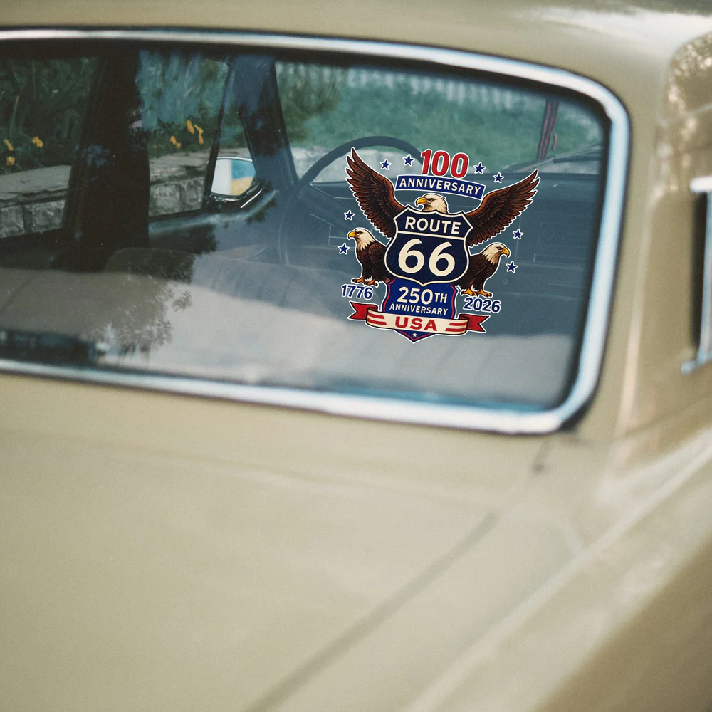 100 Years Of Route 66 And 250 Years Of USA Car Window Decal Sticker For Car Lover TH10 898439 - Image 2
