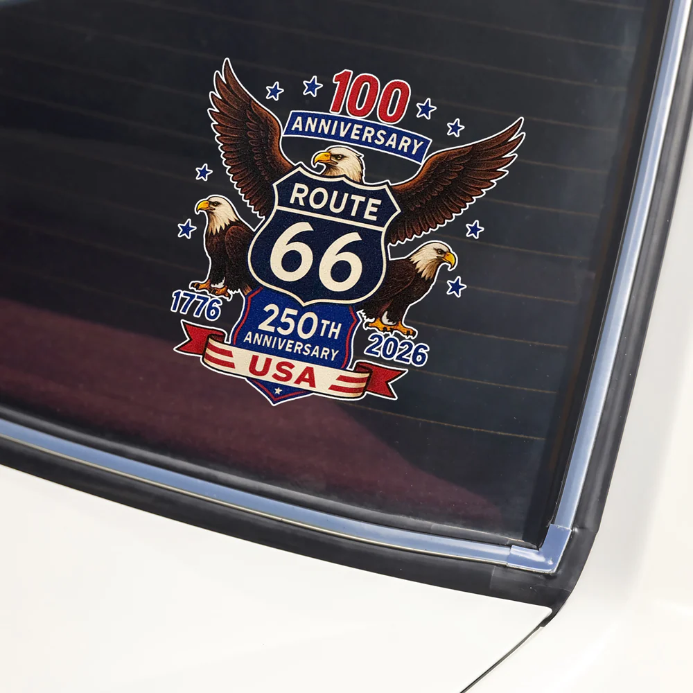 100 Years Of Route 66 And 250 Years Of USA Car Window Decal Sticker For Car Lover TH10 898439 - Image 3