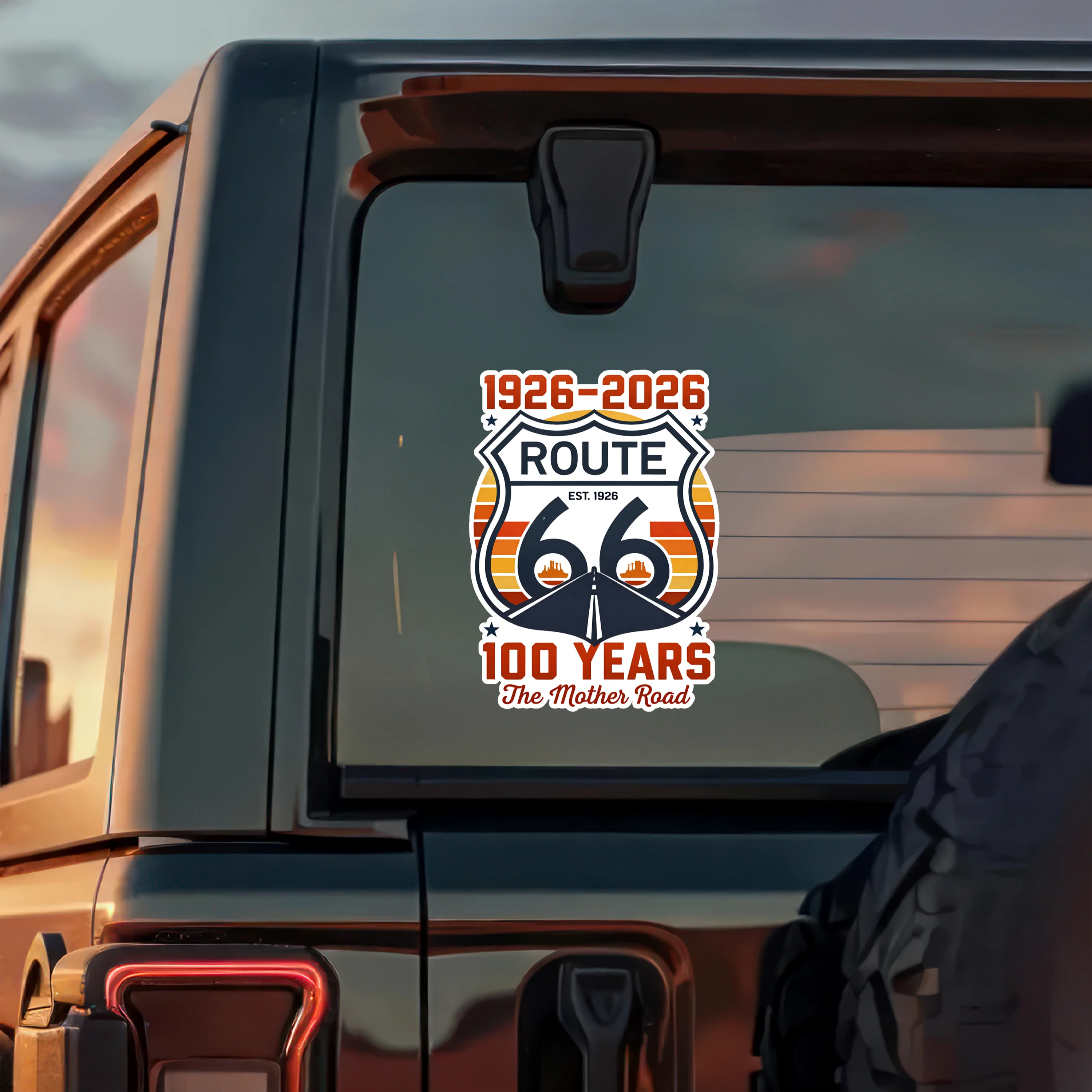 1926-2026 Route US 66 100 Years The Mother Road Car Window Decal Sticker For Car Lover TH10 898441 - Image 8