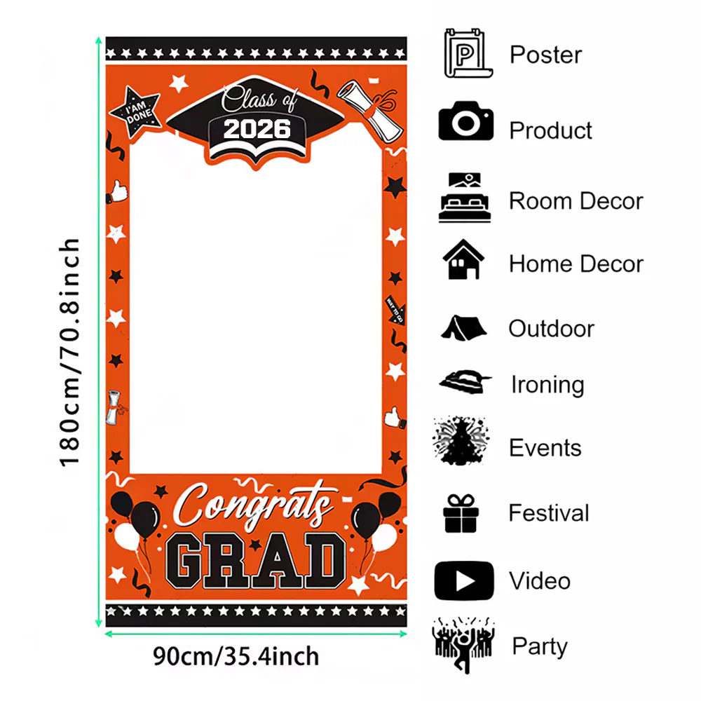 2026 Graduation Photo Booth Prop Frame Banner For Graduate Party TH10 169125 - Image 3
