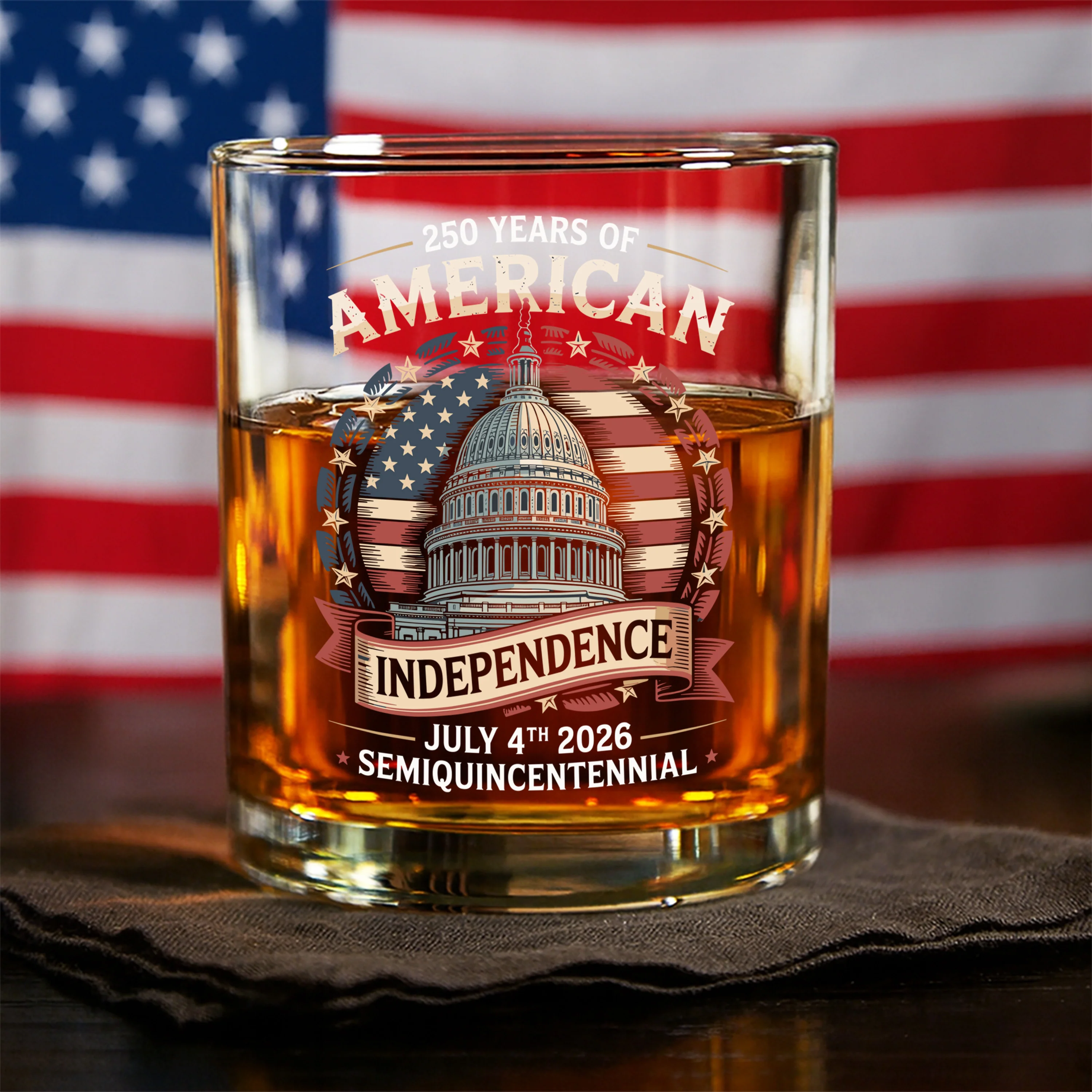 250 Years Of America Whiskey Glass TH10 894657 - Image 2