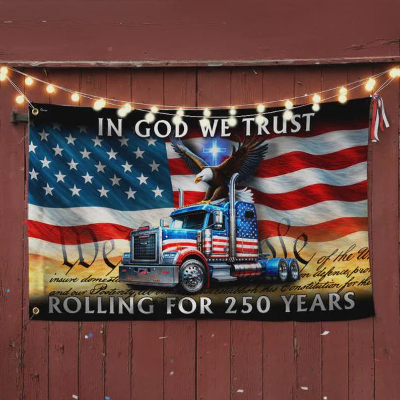 250 Years Rolling American Flag, Truck Driver Christ Gift, 1776-2026 Patriotic Semiquincentennial Decor TH10 169789 - Image 5