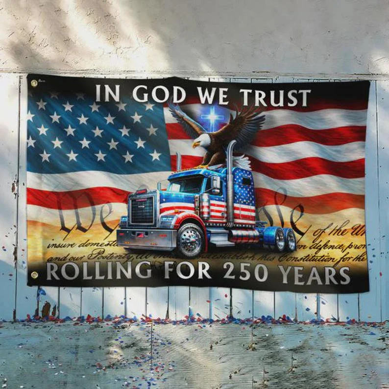 250 Years Rolling American Flag, Truck Driver Christ Gift, 1776-2026 Patriotic Semiquincentennial Decor TH10 169789 - Image 6