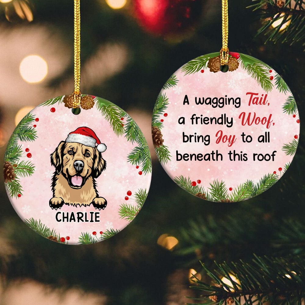 A Wagging Tail, A Friendly Woof For Dog Lover Christmas Ceramic Ornament TH10 891579 - Image 3