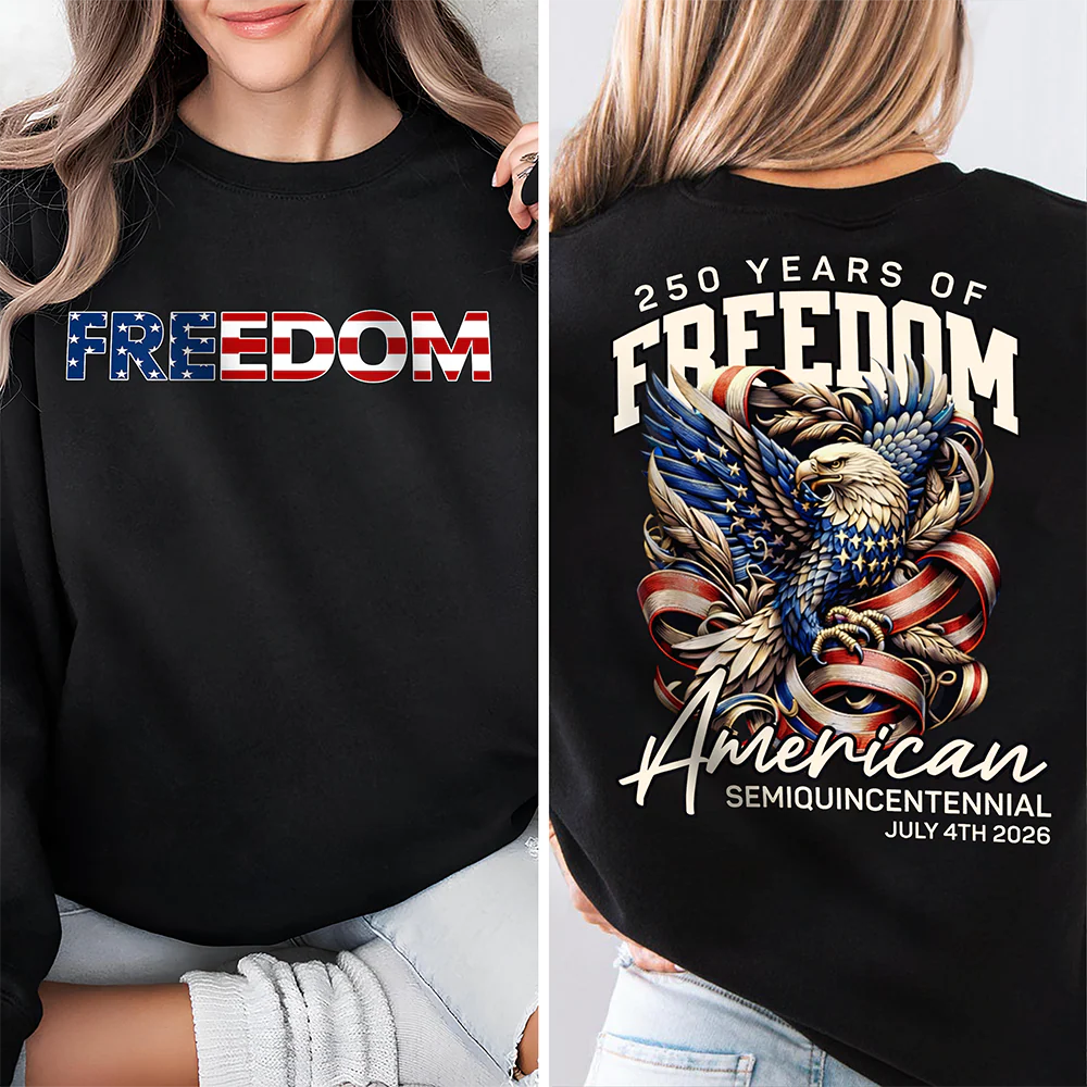 250 Years America Of Freedom Back & Front Dark Shirt TH10 169339 - Image 5
