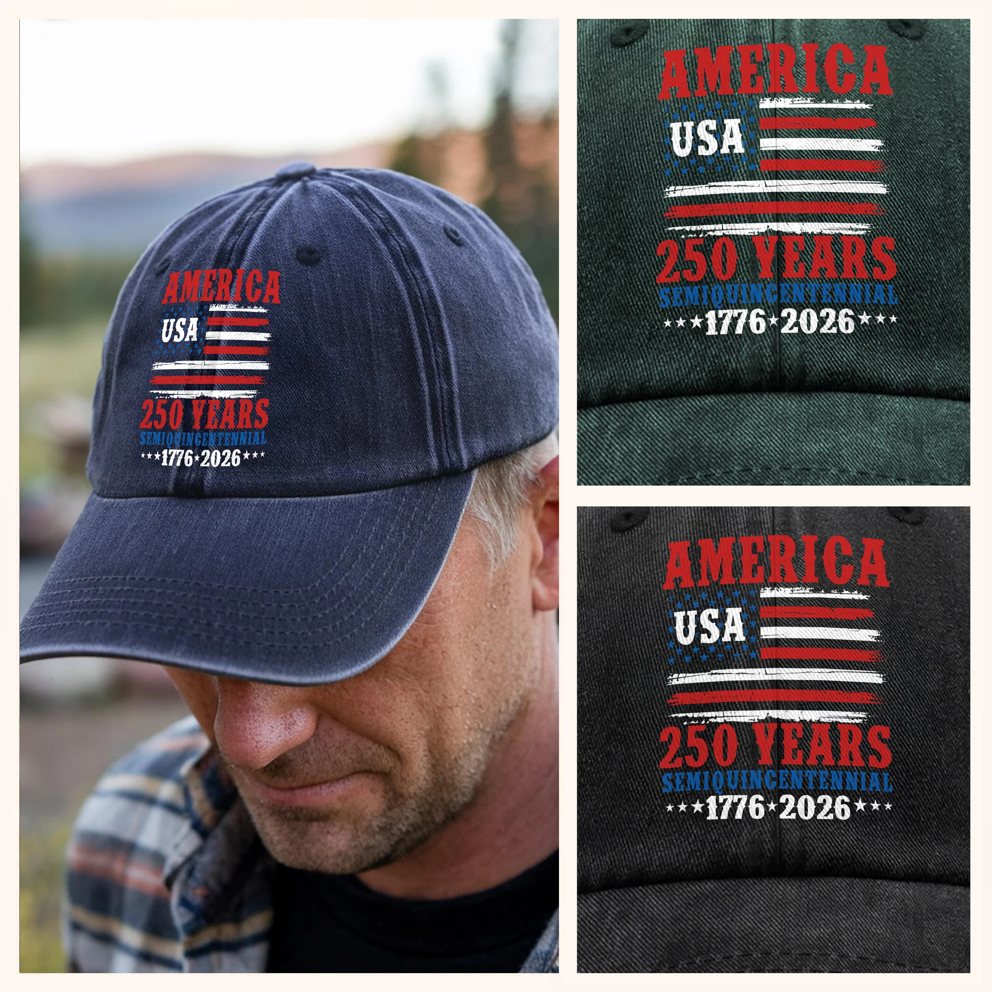 250 Years Semiquincentennial Washed Denim Baseball Cap TH10 894675 - Image 2