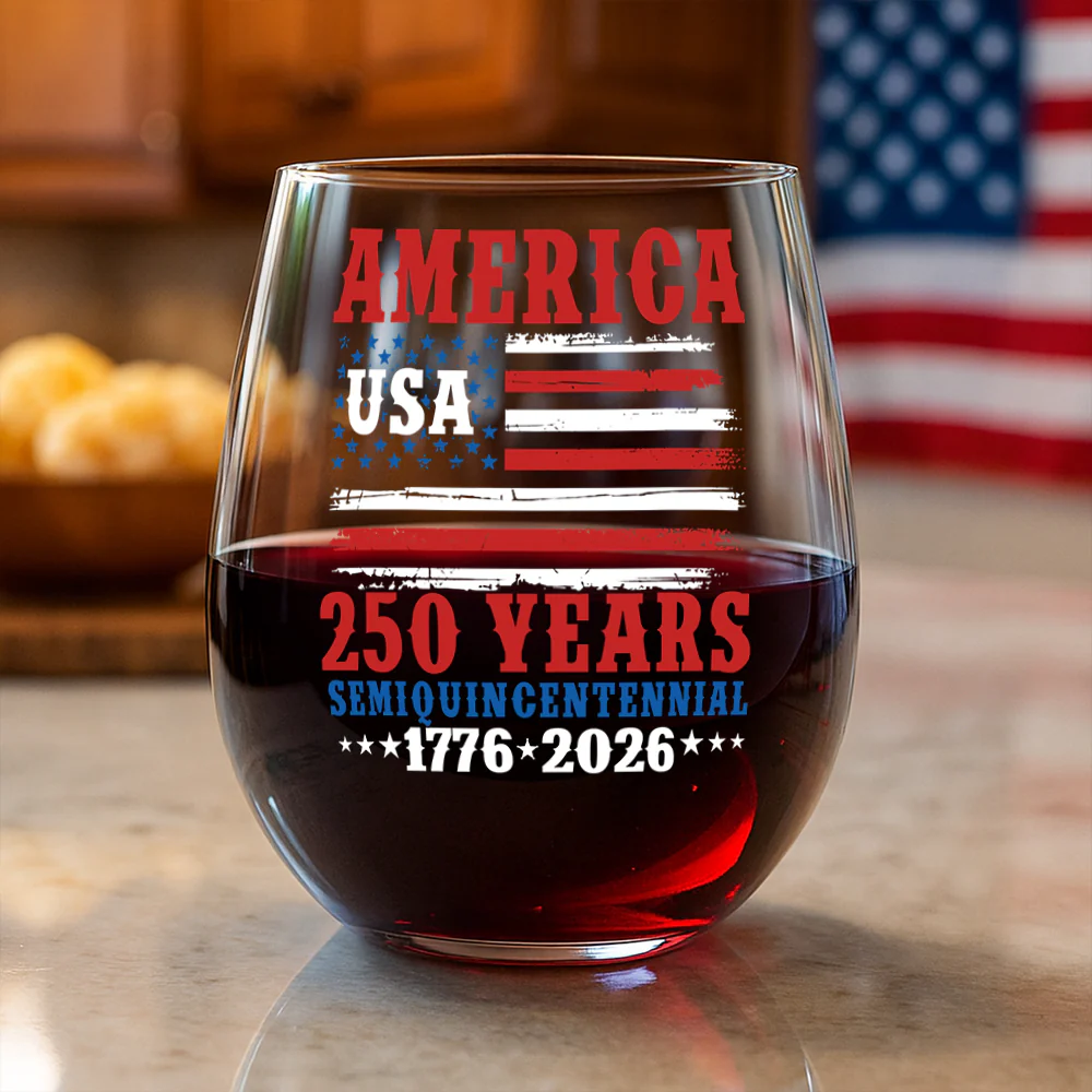 USA 250 Years Semiquincentennial Wine Glass TH10 894673