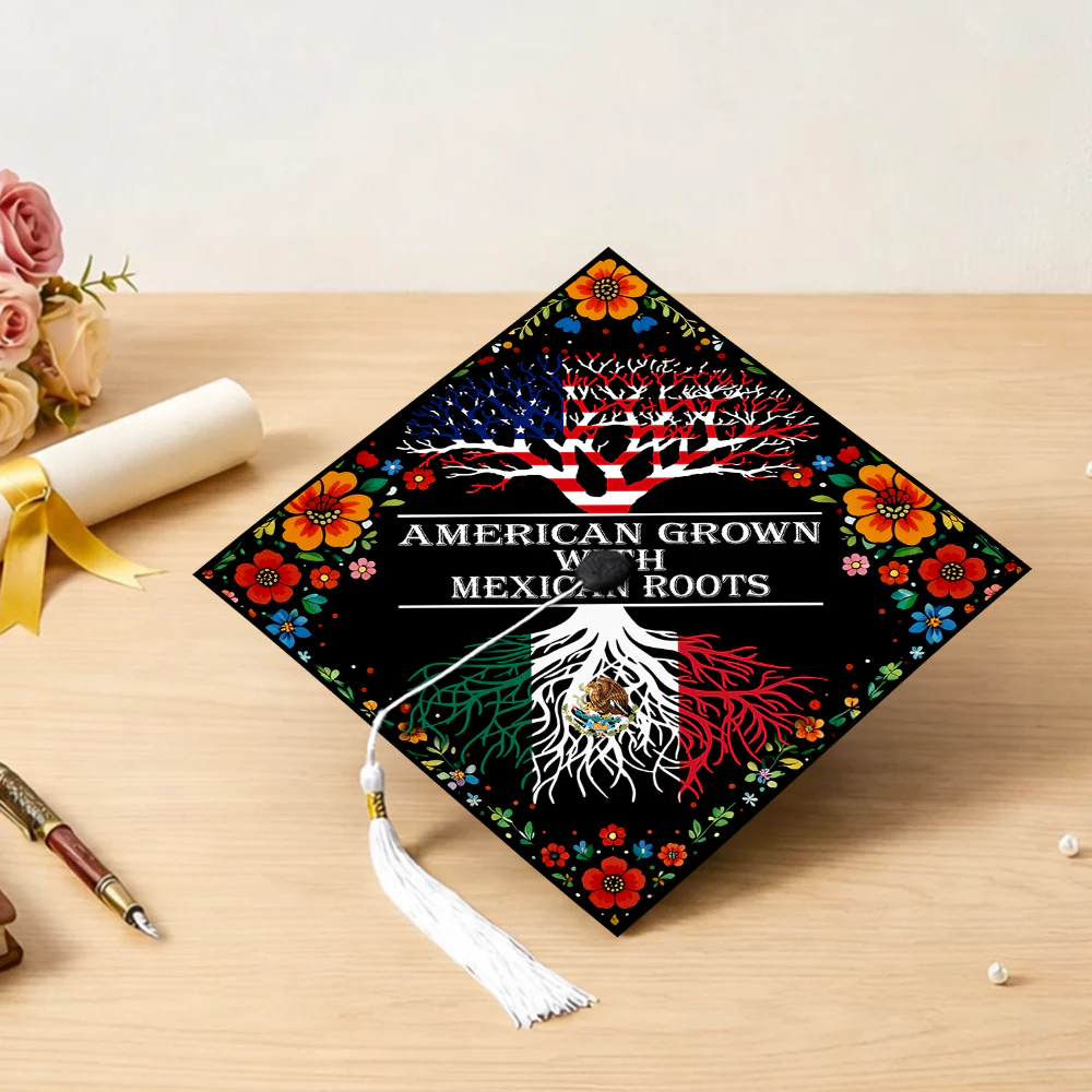 American Grown With Mexican Roots Graduation Cap Topper Decoration TH10 169221 - Image 6
