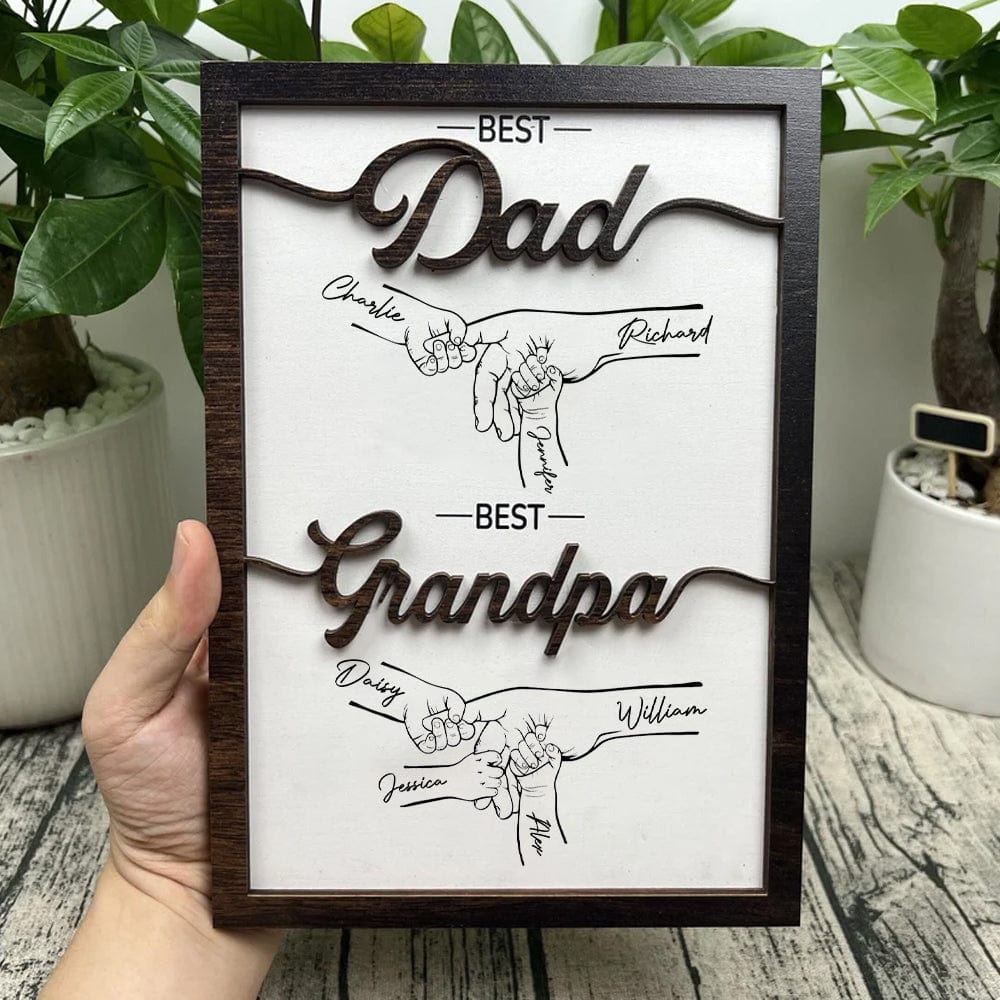 Best Dad Best Grandpa Father's Day Wooden Plaque With Stand Personalized Gift K228 890733 - Image 4