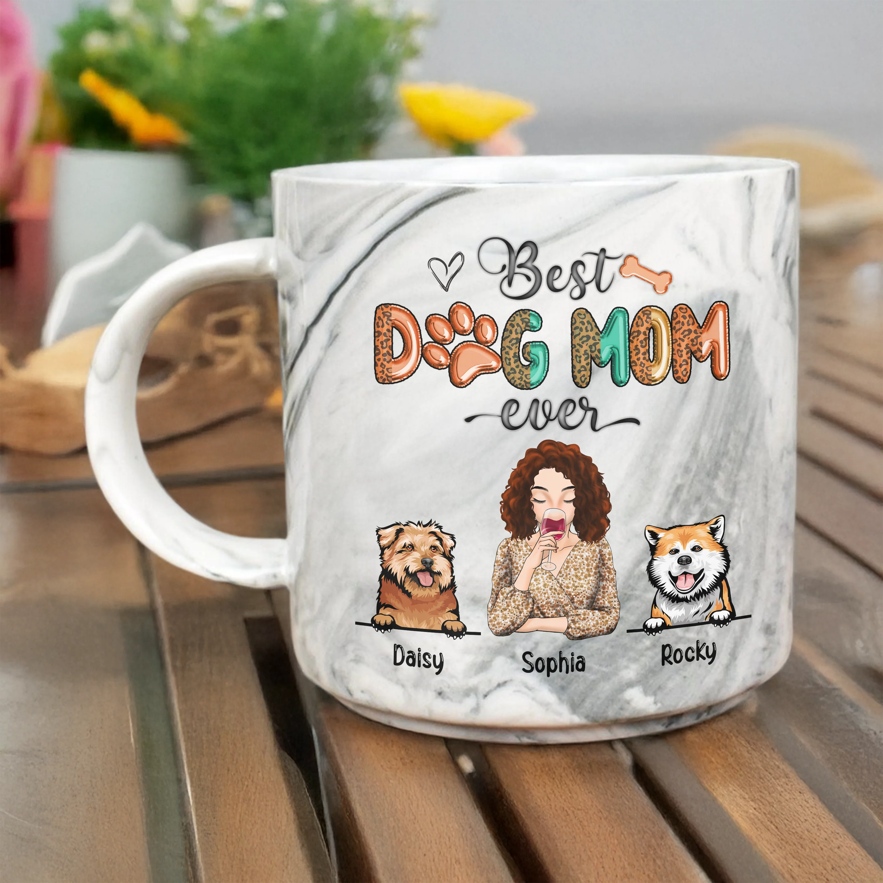 Best Dog Mom Ever Mother's Day Personalized Marble Mug TH10 892547 - Image 4