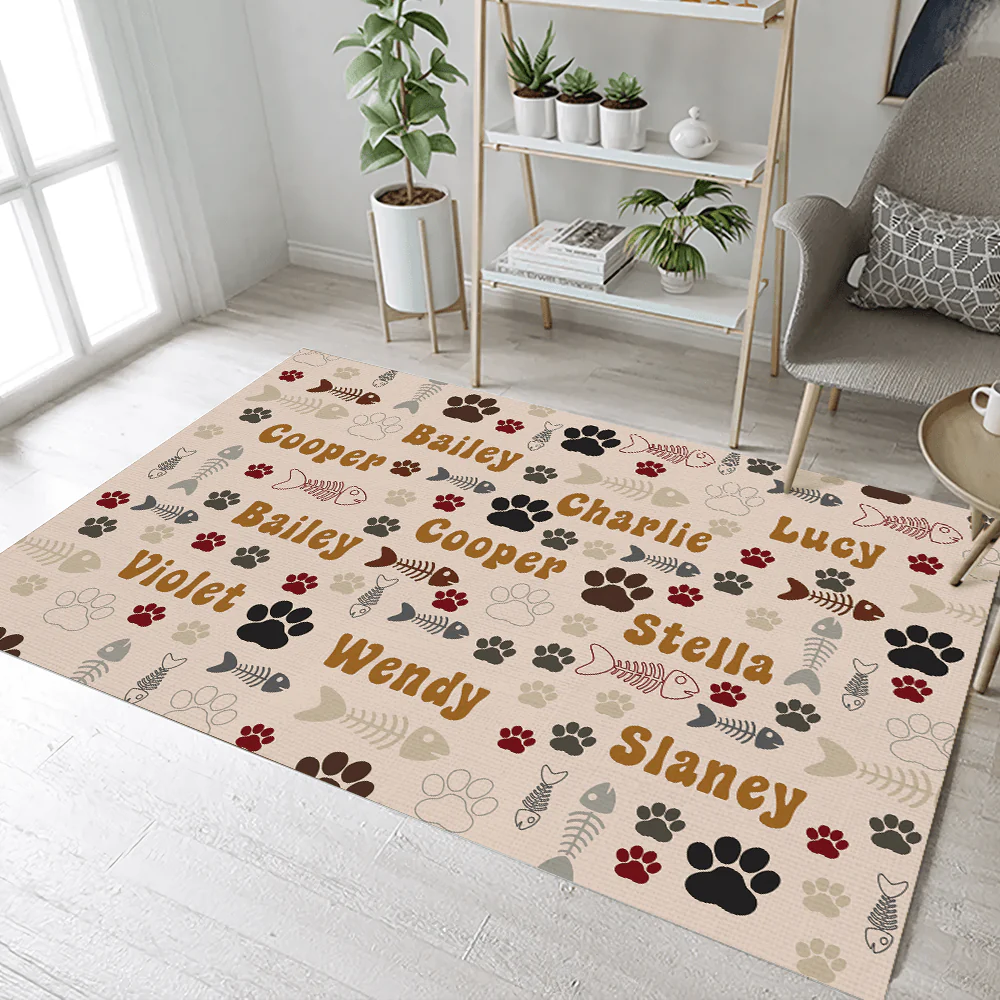 Cat Bones And Paws Premium Rug Personalized Gift TA29 890069 - Image 3