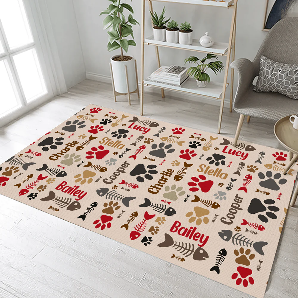 Cat Bones And Paws Premium Rug Personalized Gift TA29 890069 - Image 4