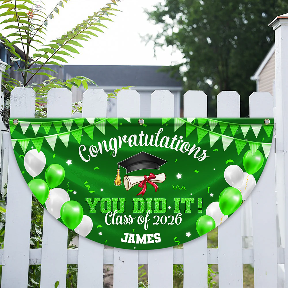 Congratulation You Did It Non-Pleated Fan Flag Graduation's Day TH10 898743 - Image 4