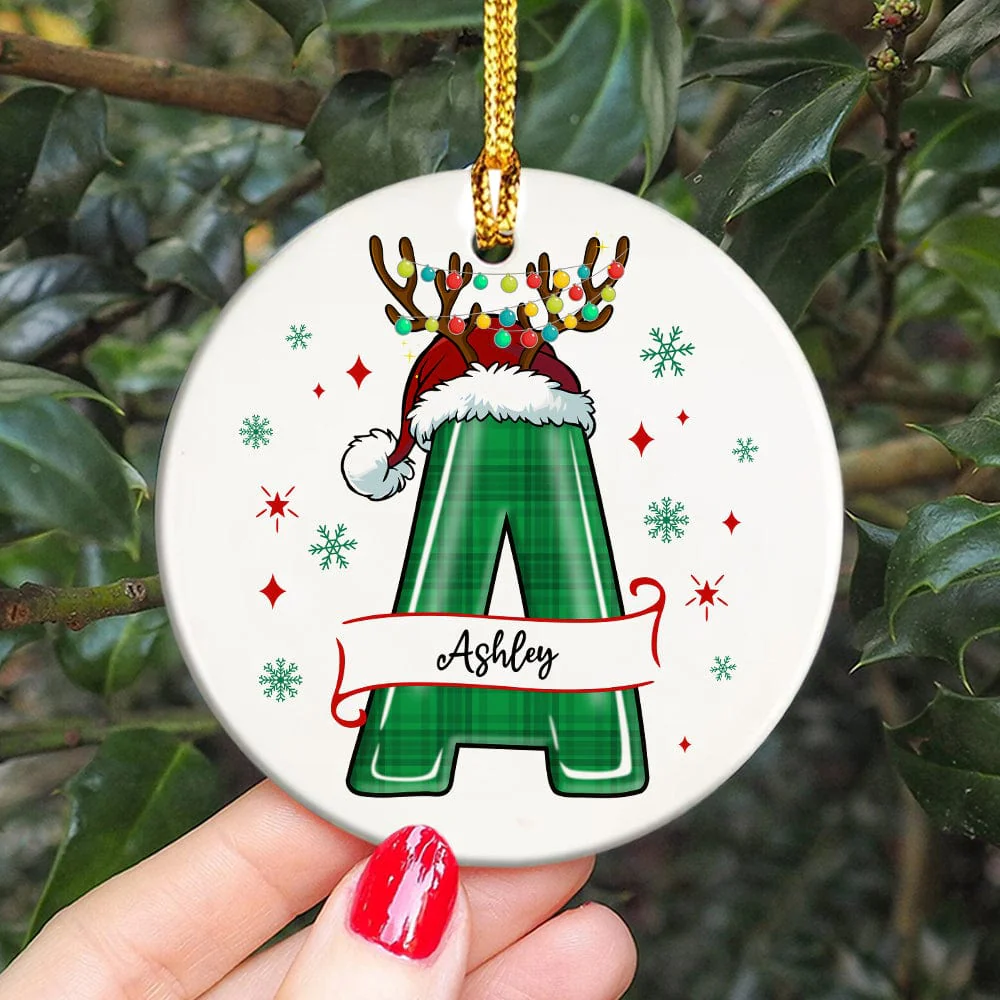 Custom Alphabet And Name Christmas Ceramic Ornament TH10 891407 - Image 2