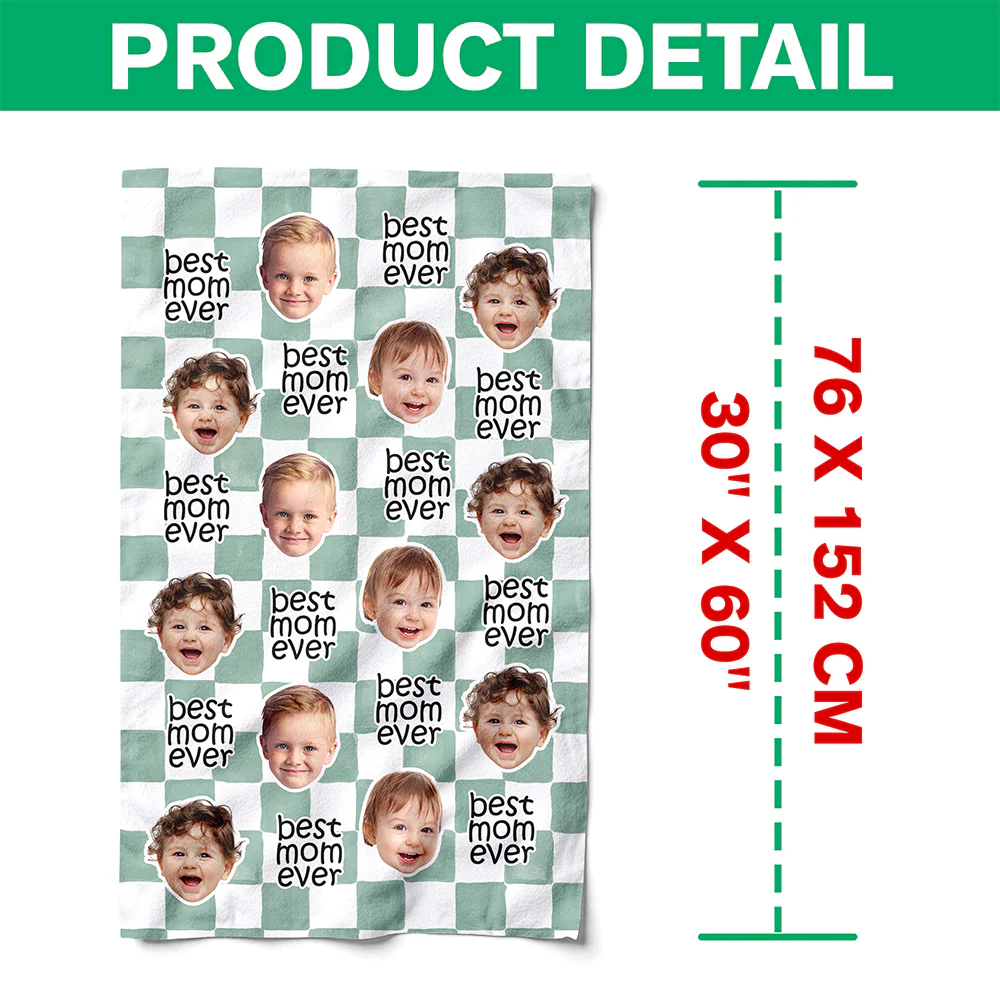Custom Baby Face Best Dad Ever, Best Mom Ever Beach Towel - Personalized Pet Lover Gift TH10 169931 - Image 7