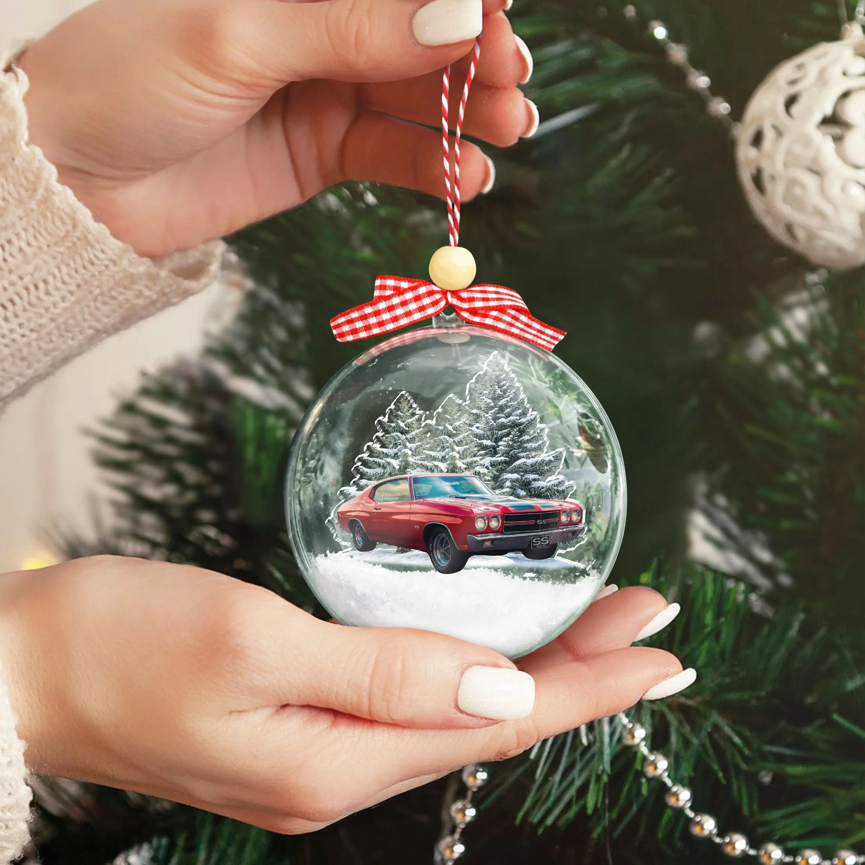 Custom Car Photo Chirtsmas 3D Ball Ornament For Car Lover TH10 896093 - Image 3