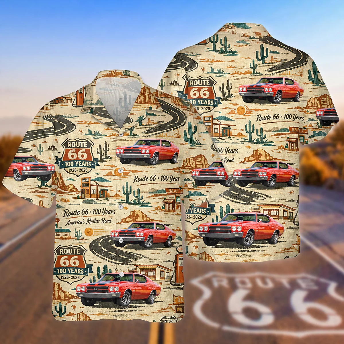Custom Car Photo Route 66 100 Years America's Mother Road Hawaii Shirt TH10 898681 - Image 7