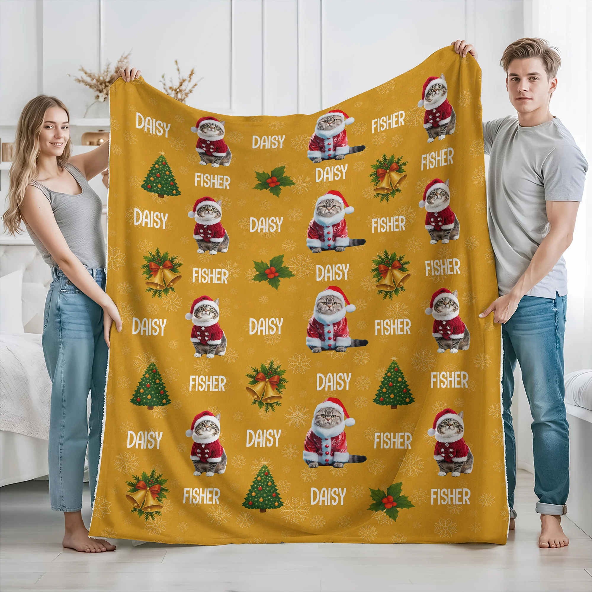 Custom Cat Photo Blanket For Christmas TH10 896023 - Image 3