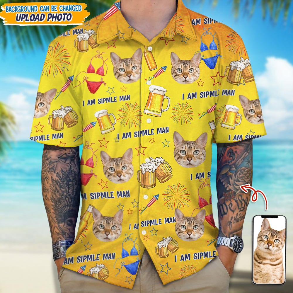 Custom Cat Photo I Am A Simple Man Hawaii Shirt N304 889453 - Image 2