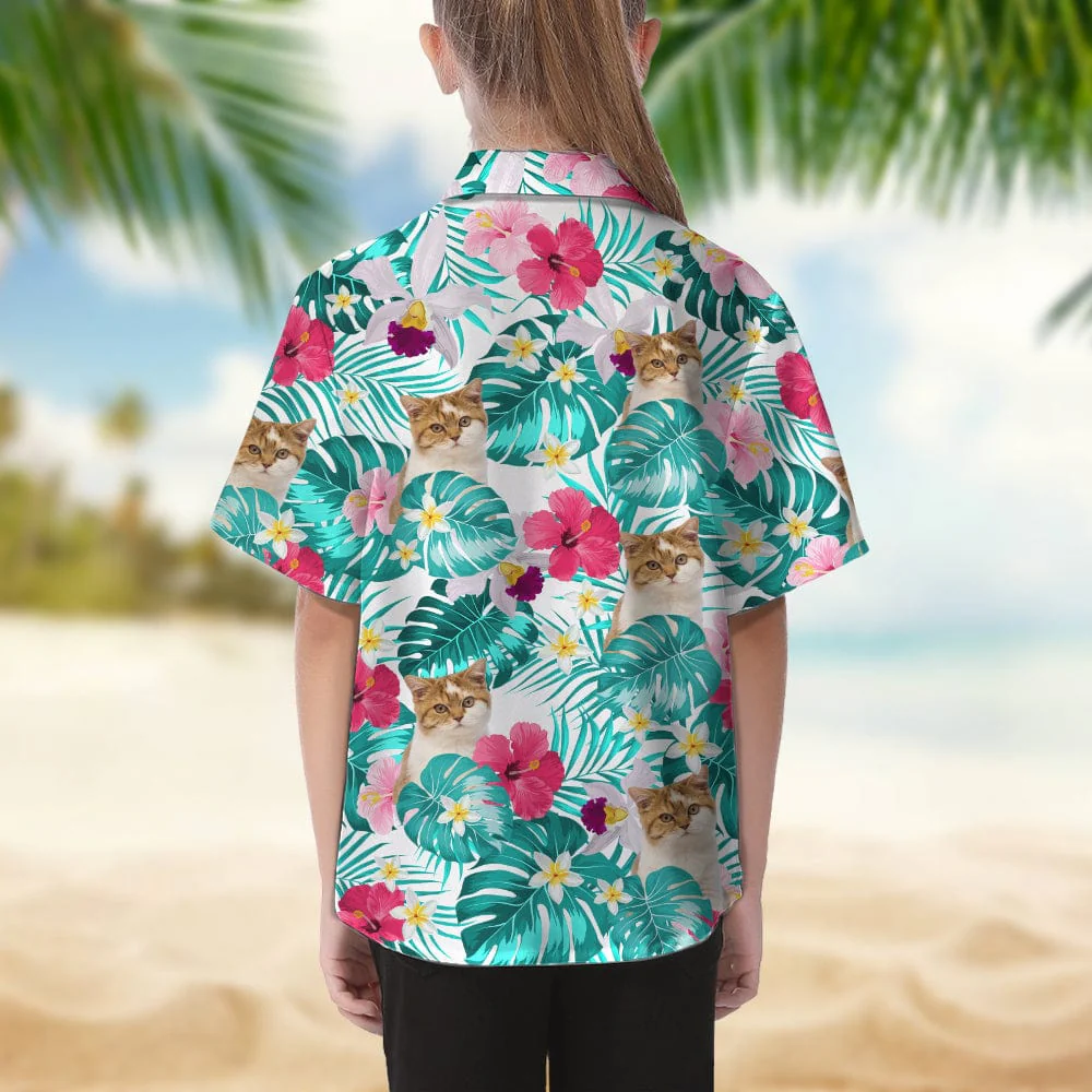Custom Cat Photo Tropical Style Hawaii Shirt For Daughter TH10 891107 - Image 2