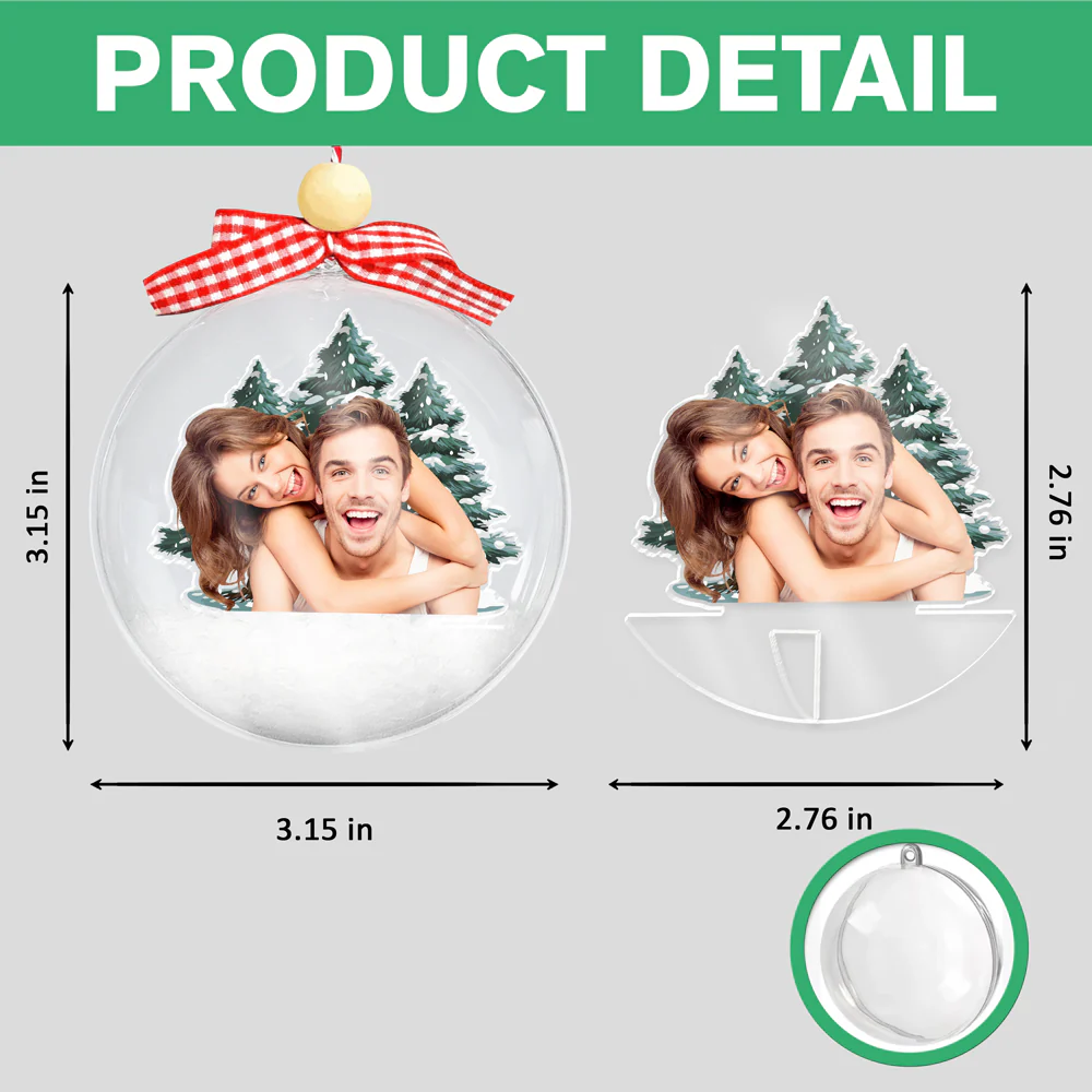 Custom Couple Photo 3D Ball Ornament For Christmas TH10 896083 - Image 6
