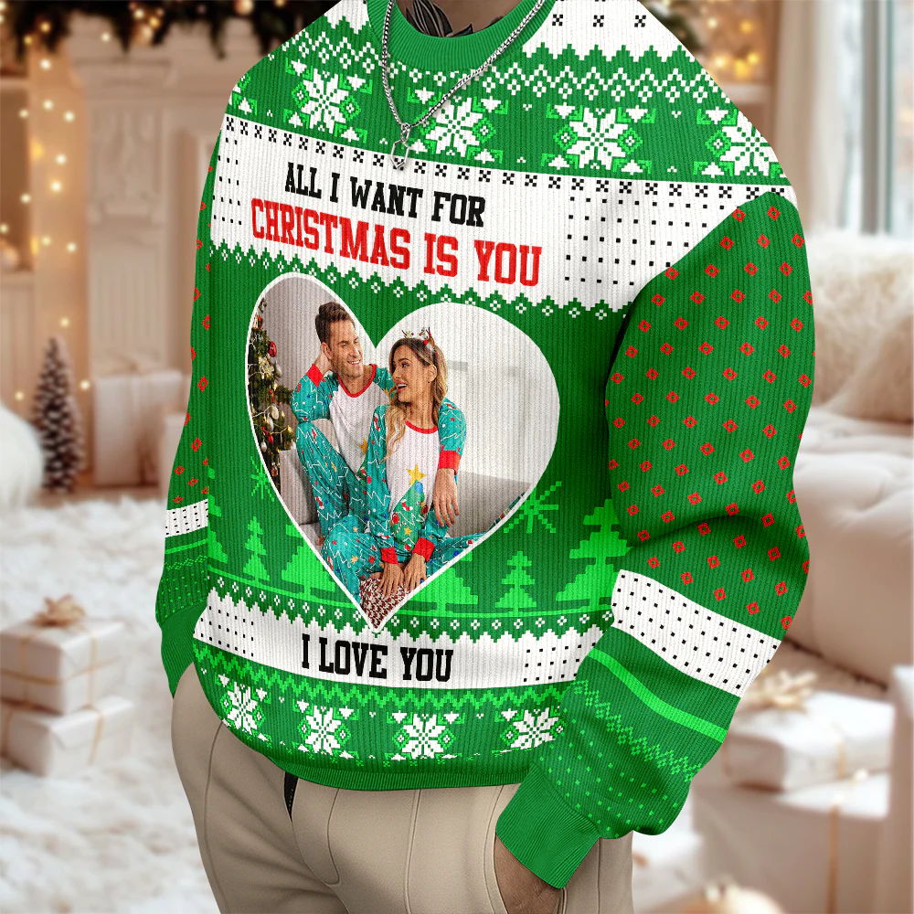 Custom Couple Photo All I Want For Christmas Is You Ugly Sweater TH10 896299 - Image 6