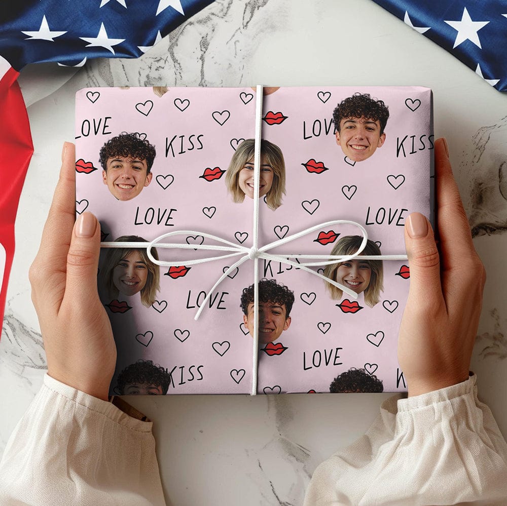 Custom Couple Photo Love And Kiss Wrapping Paper For Valentine Gift TH10 892183 - Image 6